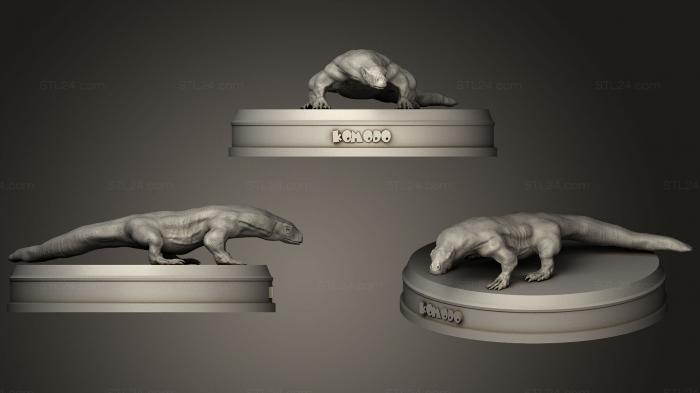 Статуэтки грифоны и драконы (Комодский дракон, STKG_0097) 3D модель для ЧПУ станка